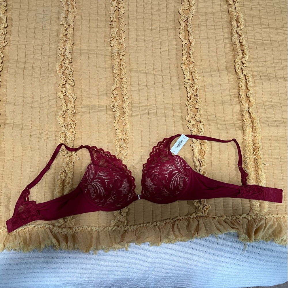 Adore Me Red Lace Triangle Bralette